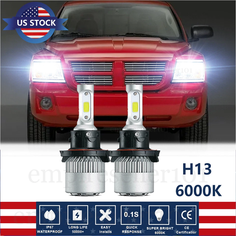 Bombillas LED de haz alto y bajo para Dodge Dakota 2005 2006 2007 2008 2009 2010 Foto 1 de 4