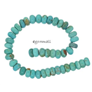 7.8" Genuine Chinese Turquoise Rondelle Beads 8mm Sky Blue #82204 - Bild 1 von 1