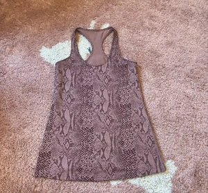 Lululemon Cool Racerback Snakeskin Print Desert Snake Bark Berry Womens 6 - Picture 1 of 5