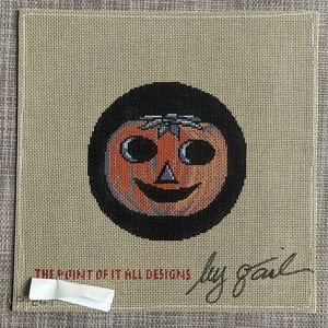 Handgemalte Nadelspitze Leinwand | Halloween Kürbis | **Beschreibung unbedingt lesen** - Bild 1 von 2