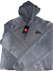 *NEW* NWT Men's Quiksilver Medium Charcoal Gridliner Hoodie Pullover Sweatshirt - Picture 1 of 4
