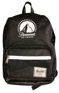 Herschel Paramount Network Promo Black/Black w/ Synthetic Leather Patch Bookbag - Picture 1 of 10