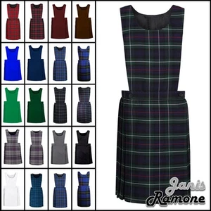 Niñas Babero Delantal Tartán Vestido Envolvente Cuchillo Plisado Uniforme Escolar Paquete de 2 - Imagen 1 de 64