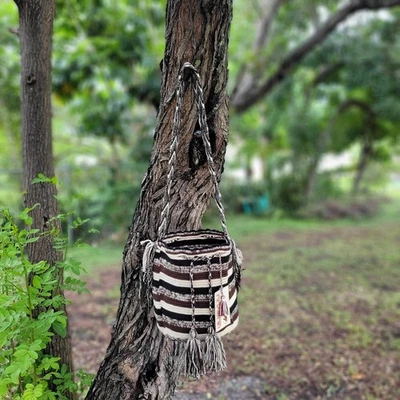 Colombiana 🇨🇴 Bolso Boho Mochila Bucket Grande Hecho a Mano Tribu Wayuu MUCHOS COLORES Foto 1 de 4
