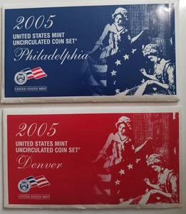 2005 U.S Mint Uncirculated 22-Coin Set Denver (D) Philadelphia (P) w/ OGP & COA - Picture 1 of 2