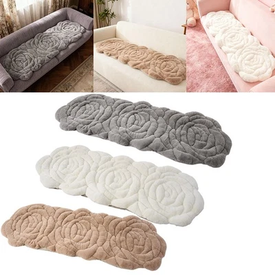 Thick Plush Rose Pattern Sofa Slip Cover Throw Couch Cover Furniture Protector - Image 1 of 4