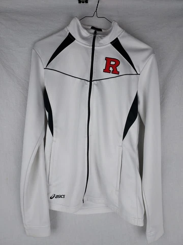 Rutgers Scarlet Knights Asics Full Zip Pullover White Jacket Womens Volleyball Cover