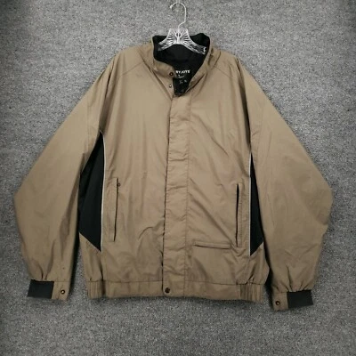 Dry Joys Fj Foot Joy 夹克男式 XL 棕色全拉链乡村俱乐部风衣高尔夫 — 第 1/4 张图片