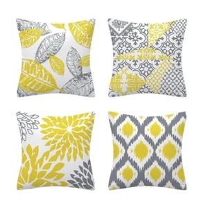 Decorative Throw Pillow Cases Set of 6 Summer Sunny Spring Square Pillow Covers - Picture 1 of 13