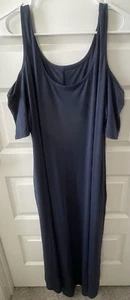 Neu ohne Etikett Damen marineblau Cold Shoulder Stretch Maxikleid Größe XL - Bild 1 von 4