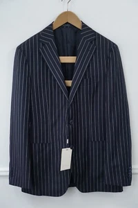 Men Suitsupply Blazer Havana Patch Navy Blue Wool S110 Size EU48 UK/US38 - Picture 1 of 8