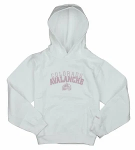 Reebok NHL Youth Girls Colorado Avalanche Pullover Hoodie - White / Pink - Picture 1 of 5