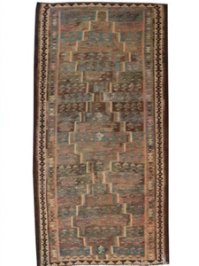 5x11 Vintage Flat Handmade Wool Geometric Oriental Kilim Runner Antique Area Rug - Picture 1 of 11