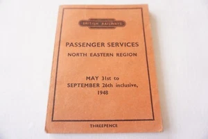Mayo - Septiembre 1948 BR Horario de Servicios de Pasajeros Región Noreste con Mapa - Imagen 1 de 8