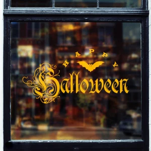 Feliz Halloween Ventana Grande Pared Vinilo Calcomanía Adhesivo Murciélago Espeluznante Miedo - Imagen 1 de 1