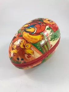 VINTAGE PAPER MACHE EGG WITH DUCKS (PRETTY FLORAL INTERIOR) - Picture 1 of 6