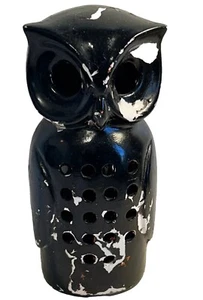 Vintage Black OWL Ceramic Tea Light Candle Holder 10.5” Tall  H3 - Picture 1 of 12