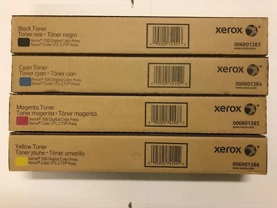 Xerox Dc700/700i/J75/C75 Toner Set PartNumber:006R01383/84/85/86 - Image 1 of 4