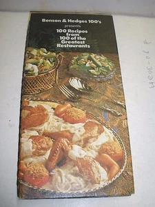 100 Recipes From 100 Greatest US Restaurants Cookbook Benson Hedges 1978 1st edi - Picture 1 of 5