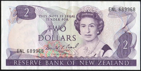 New Zealand $2 Dollars 1981-1992, P-170c Queen Elizabeth Cover