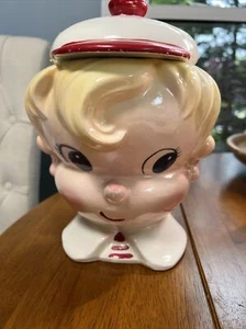 Vintage SELTEN HTF Metlox Süßigkeiten Junge Keksglas - Bild 1 von 11