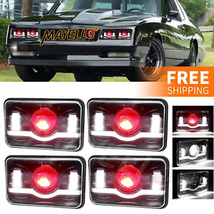 4PCS 4X6" LED Headlights Hi/Lo DRL For Chevrolet Monte Carlo 1980-88 El Camino - Picture 1 of 12
