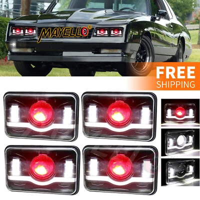 4PCS 4X6" LED Headlights Hi/Lo DRL For Chevrolet Monte Carlo 1980-88 El Camino - Image 1 of 4