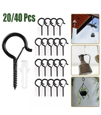 🌟 (20/40 Ganchos) Q-Hangs Tornillo de Seguridad para Cadena de Luz de Navidad Decoración Exterior Foto 1 de 4