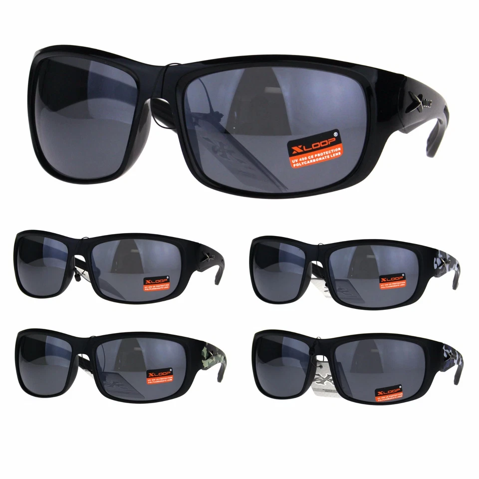 Xloop Rectangular Mens Wrap Sport Plastic Robotic Sunglasses - Image 1 of 1