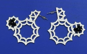 Mickey Mouse Disney Baublebar Halloween Glow in the Dark Spiderweb Earrings - Picture 1 of 6