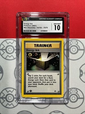 NEW CGC 10 GEM 2001 Pokemon Neo Discovery 1st Edition Energy Ark 75/75 PSA 8005 - Image 1 of 2
