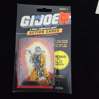 1986 HASBRO G.I. JOE ACTION CARD STICKER PACK SEALED ON TOP 20 Airtight - Image 1 of 2