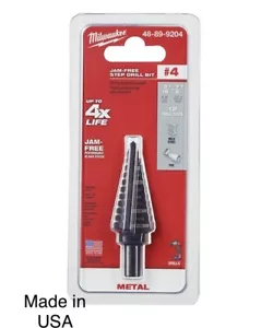 Milwaukee Step Drill Bit 48-89-9204 #4 Step Drill Bit, 3/16 in. - 7/8 in. - Picture 1 of 6