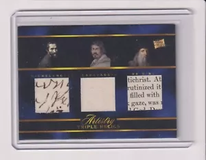 PIECES OF THE PAST ART & MUSIC HAND WRITTEN RELIC MICHAELANGELO DA VINCI + - Picture 1 of 1