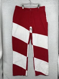 Vineyard Vines Pants Mens 32x30 Red White Corduroy Breakers Candy Cane Stripe - Picture 1 of 24