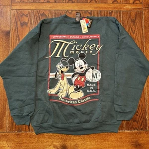Sudadera De Colección Años 90 Disney Mickey Mouse Hecha en EE. UU. Pluto Clásica Americana Nueva - Imagen 1 de 8