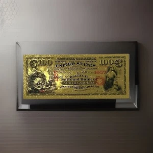 GEM💥 24K GOLD 1875 $100 "C NOTE" N. Carolina Rep* MINT Collection Note - Picture 1 of 3