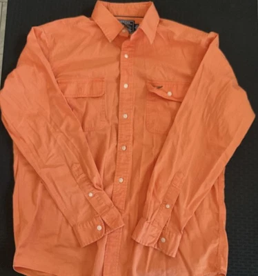 Bolsillo bordado manga larga con botones grande naranja American Living para hombre Foto 1 de 4