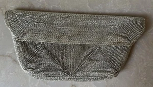 Vintage Garay Sulver Beaded Clutch Handbags Evening Bag Snap Closure - Picture 1 of 9