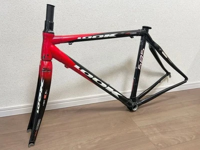 Juego de cuadro de bicicleta de carretera de carbono LOOK 585 rojo/negro talla XS USADO Foto 1 de 4