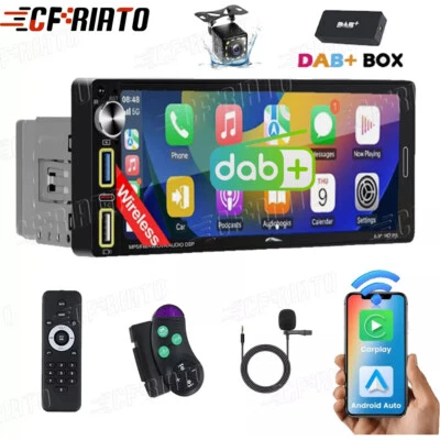 DAB+ Autoradio 1Din 6.9" Touchscreen Wireless Apple CarPlay Bluetooth USB Kamera - Bild 1 von 4