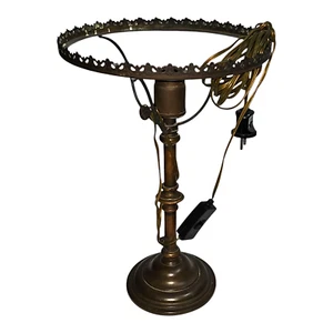 VINTAGE antica LAMPADA DA TAVOLO in Ottone Brunito Bronzato da Collezione '900 - Foto 1 di 6