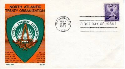 USPS 1952 3 cents #1008 3¢ NATO First Day Cover Ken Boll ST3537 - Image 1 of 3