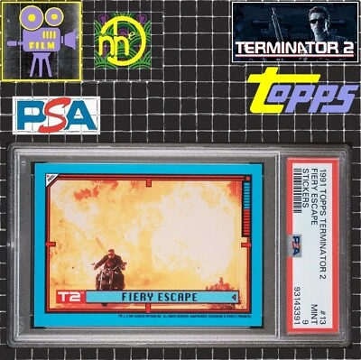 1991 Topps Terminator 2 - #13 Fiery Escape - PSA 9 MINT - Image 1 of 4