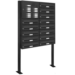 13er Premium Standbriefkasten mit Klingel Anthrazit RAL 7016 Postkasten 2x6 - Bild 1 von 4