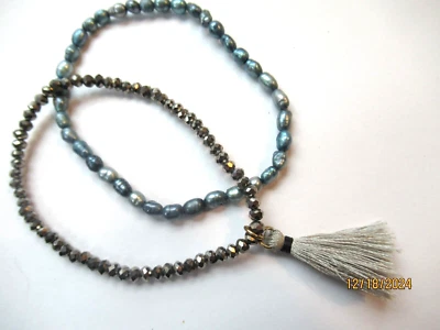 Pulsera elástica cristal perla agua dulce Foto 1 de 2