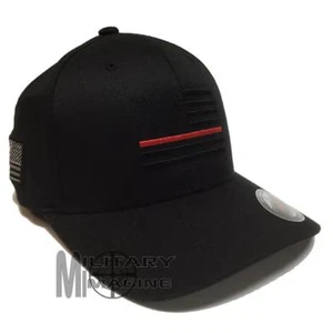 Thin Red Line Flexfit USA Flag Ball Cap Fire Fighter Support Volunteer Fireman - Picture 1 of 6