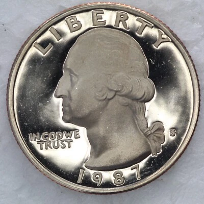 1987 S CLAD Proof Washington Quarter UNCIRCULATED ***** MIRROR CAMEO***** - Image 1 of 2