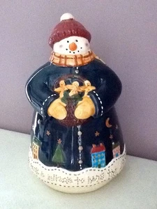 Snowman Cookie Jar Christmas Deb Strain "IT TOOK A MIRACLE TO HANG THE STARS" - Picture 1 of 9