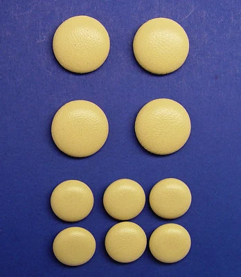 10 MADE IN USA beige color genuine soft leather, jacket, coat buttons,metal loop - Image 1 of 4